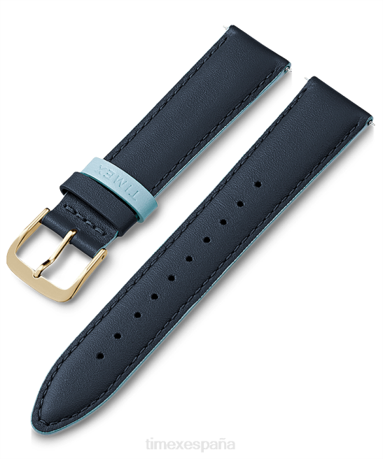correas | Timex Correa de cuero de 20 mm. azul unisexo Z8X2429