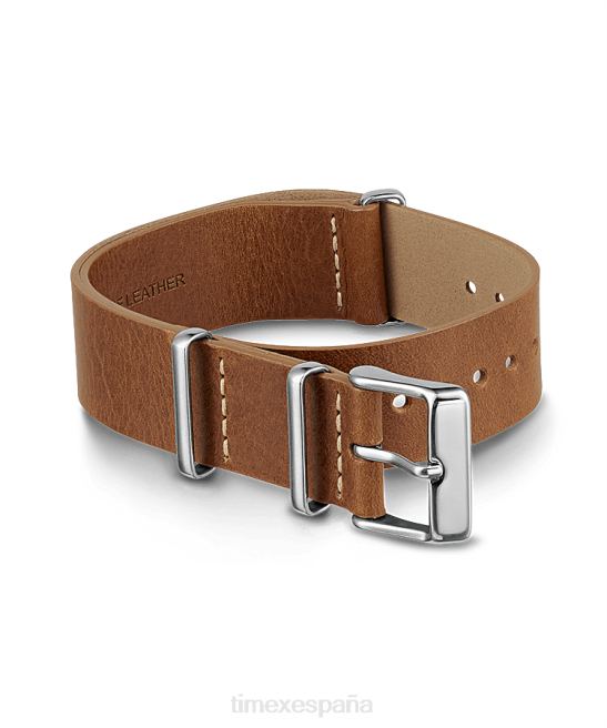 correas | Timex Correa de cuero de doble capa de 20 mm marrón unisexo Z8X2474