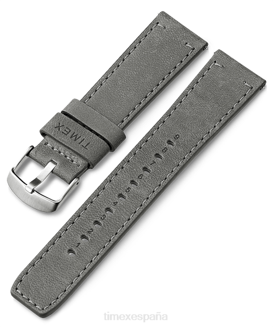 correas | Timex Correa de cuero de liberación rápida de 22 mm gris unisexo Z8X2459