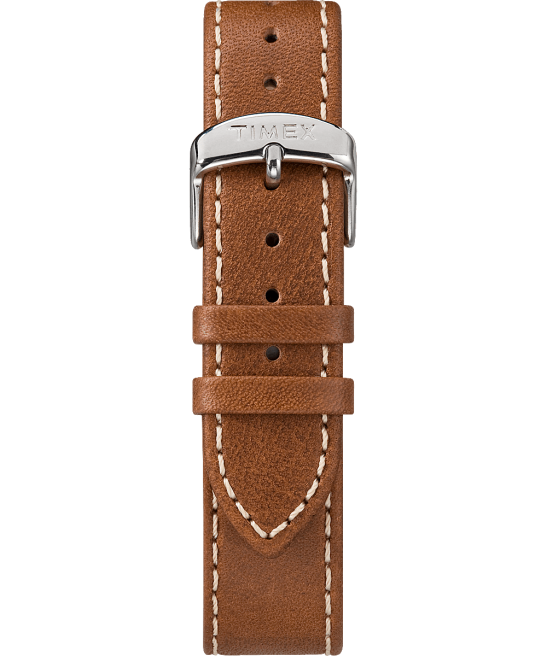 correas | Timex correa de cuero cosida de dos piezas marrón unisexo Z8X2436