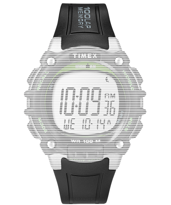 correas | Timex Reloj con correa de resina de repuesto de 18 mm para ironman 100 lap modular negro unisexo Z8X2554