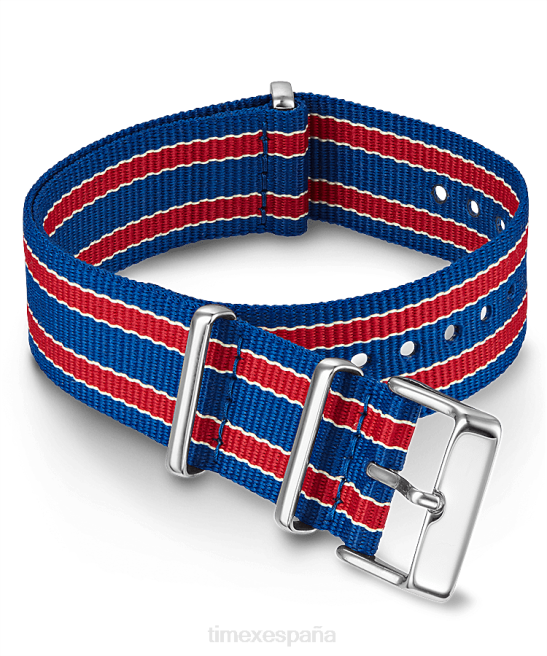 correas | Timex Correa de tela de doble capa deslizable de 20 mm blanco unisexo Z8X2518