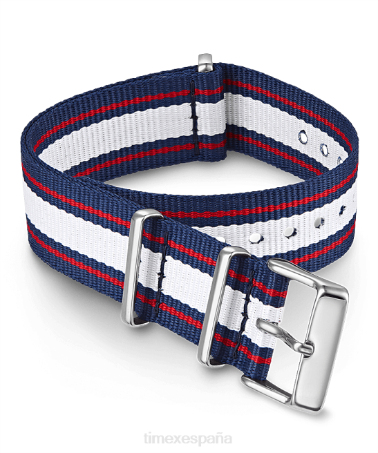 correas | Timex Correa de tela de doble capa deslizable de 20 mm rojo unisexo Z8X2515