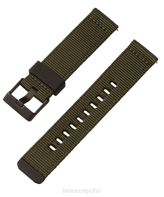 correas | Timex Correa de tela de liberación rápida de 22 mm verde unisexo Z8X2541