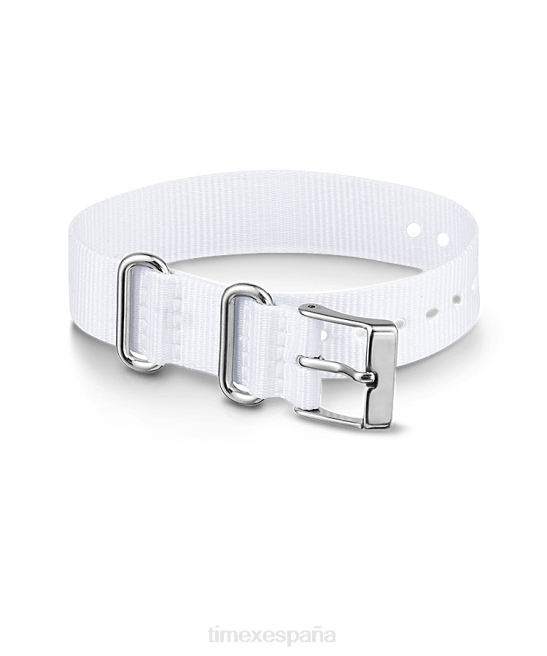 correas | Timex Correa de tela de una sola capa deslizable de 16 mm blanco unisexo Z8X2504