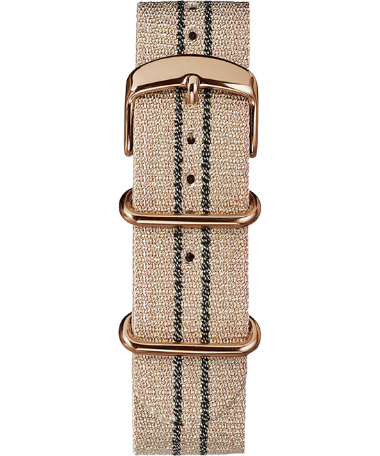 correas | Timex Correa deslizable de tela tejida con rayas metálicas de 20 mm rosa unisexo Z8X2534