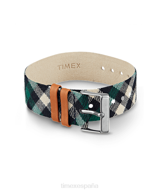 correas | Timex Tela de 20 mm deslizable de una sola capa. verde unisexo Z8X2535