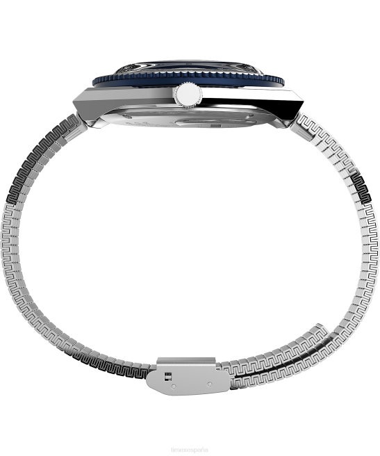 relojes | Q Timex Reedición de reloj con pulsera de acero inoxidable de 38 mm. acero inoxidable/azul hombres Z8X2297