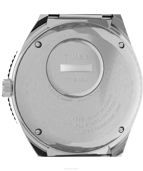 relojes | Q Timex Reedición de reloj con pulsera de acero inoxidable de 38 mm. acero inoxidable/azul hombres Z8X2297