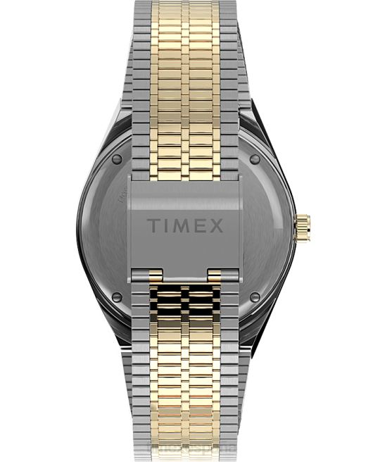 relojes | Q Timex Reedición de reloj con pulsera de acero inoxidable de 38 mm. acero inoxidable/bicolor/negro hombres Z8X2306