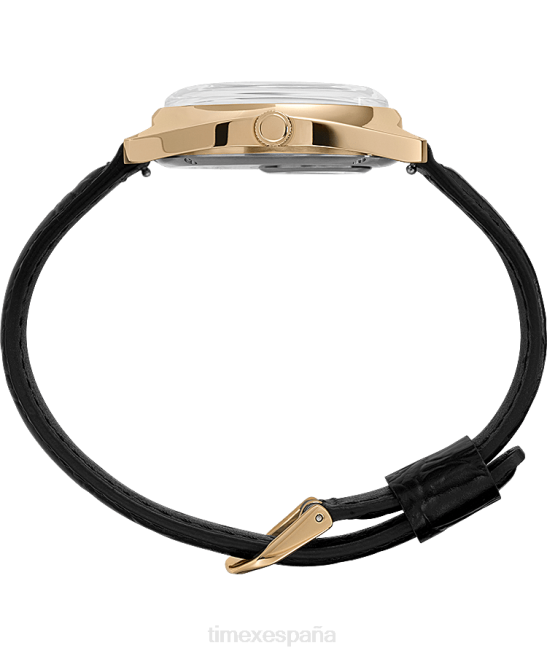 relojes | Q Timex Reloj con correa de cuero de 38 mm y fecha reedición de 1975 tono dorado/negro/champán hombres Z8X2313