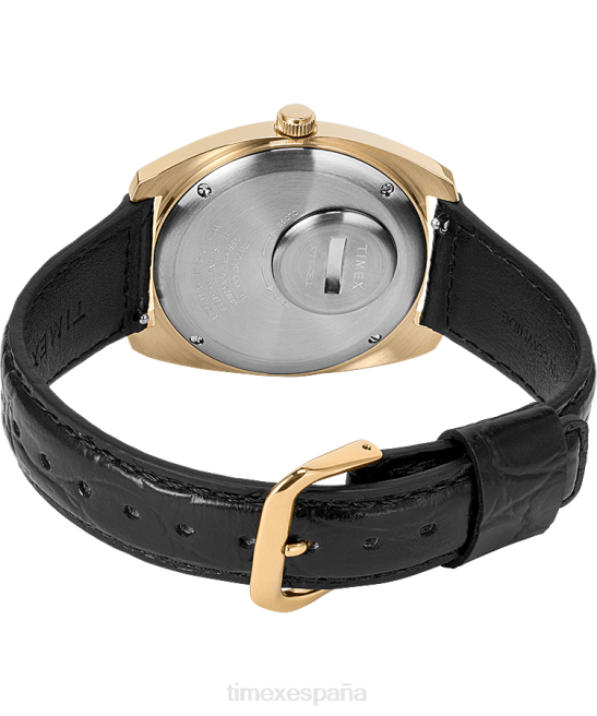 relojes | Q Timex Reloj con correa de cuero de 38 mm y fecha reedición de 1975 tono dorado/negro/champán hombres Z8X2313