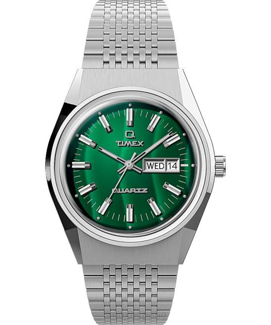relojes | Q Timex Reloj reedición Falcon Eye de 38 mm con pulsera de acero inoxidable acero inoxidable/verde hombres Z8X2277