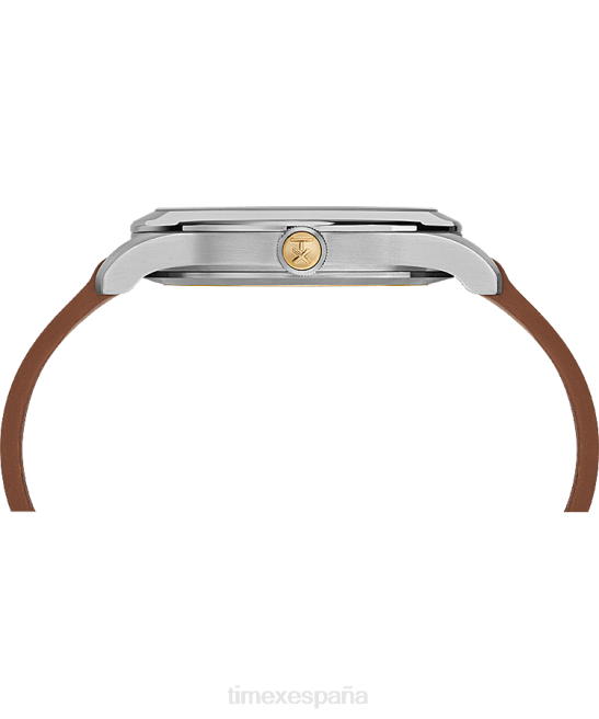 relojes | Timex Documentos americanos Reloj con correa de cuero de 41 mm. acero inoxidable/marrón/azul hombres Z8X2279