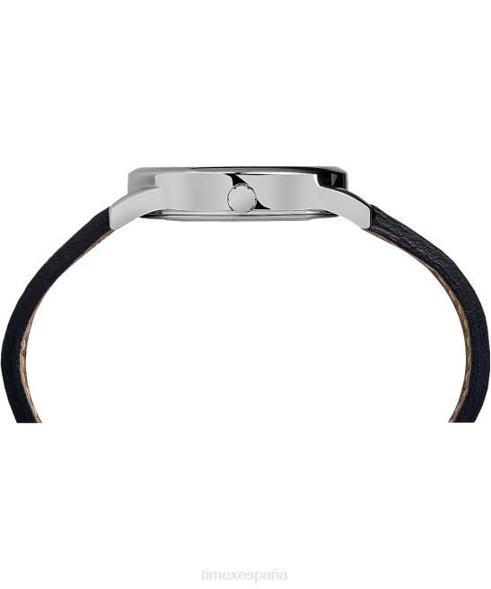 relojes | Timex Reloj Easy Reader Day Date de 35 mm con correa de cuero tono plateado/marrón/blanco hombres Z8X2317