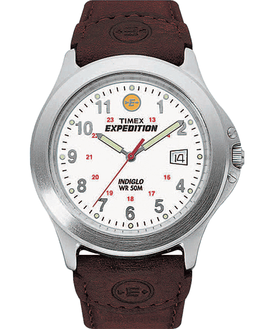 relojes | Timex Reloj Expedition Metal Field de 40 mm con correa de cuero tono plateado/marrón/blanco hombres Z8X2287