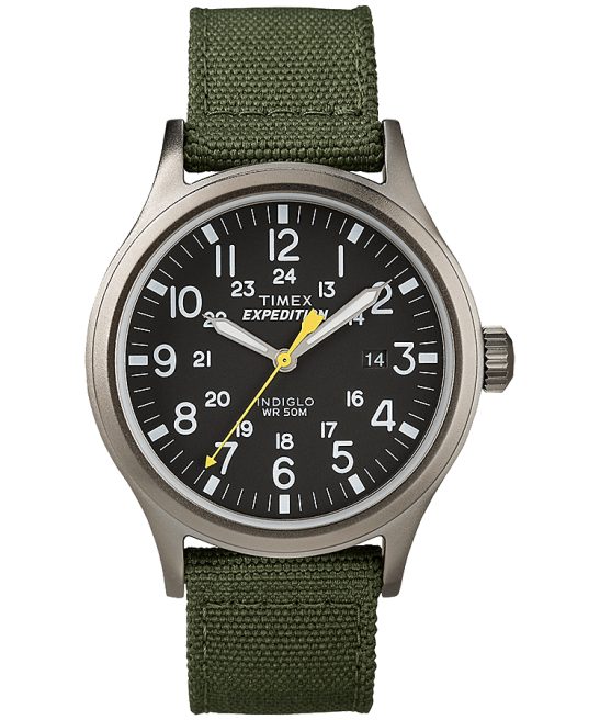 relojes | Timex Reloj Expedition Scout de 40 mm con correa de tela. gris/verde/negro hombres Z8X2309