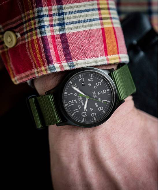 relojes | Timex Reloj Expedition Scout de 40 mm con correa de tela. verde negro hombres Z8X2304