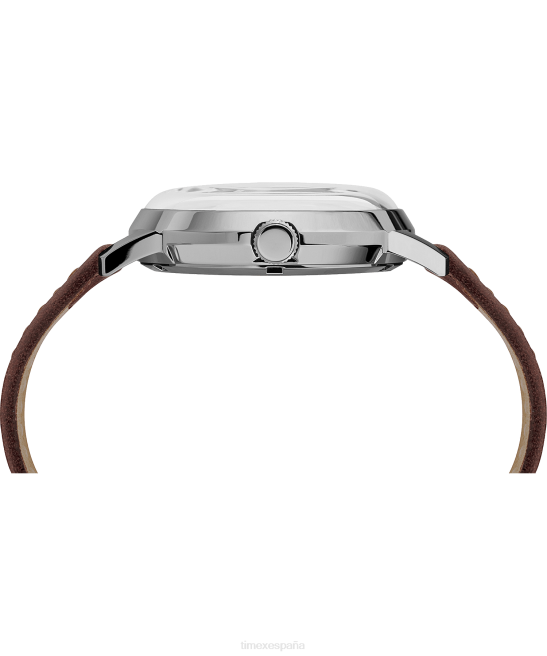 relojes | Timex Reloj Marlin automático de 40 mm con correa de cuero y con los Dodgers de Los Ángeles. acero inoxidable/marrón/tono plateado hombres Z8X2291