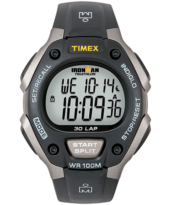 relojes | Timex Reloj ironman classic 30 de tamaño completo con correa de resina gris negro hombres Z8X2318