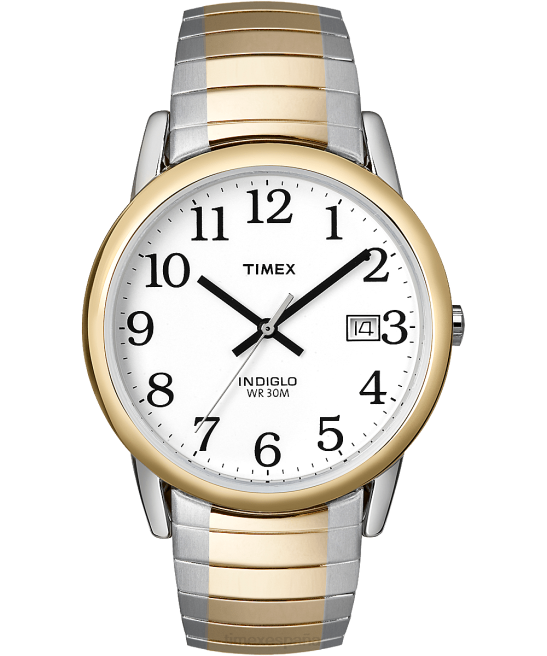 relojes | Timex reloj con banda de expansión de 35 mm de fácil lectura bicolor/blanco hombres Z8X2282