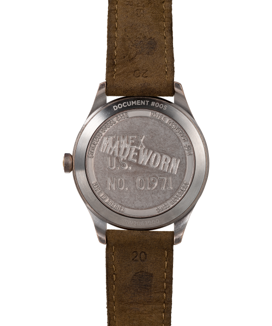 relojes | Timex x reloj hecho a mano con correa de cuero de 41 mm acero inoxidable/marrón hombres Z8X2293