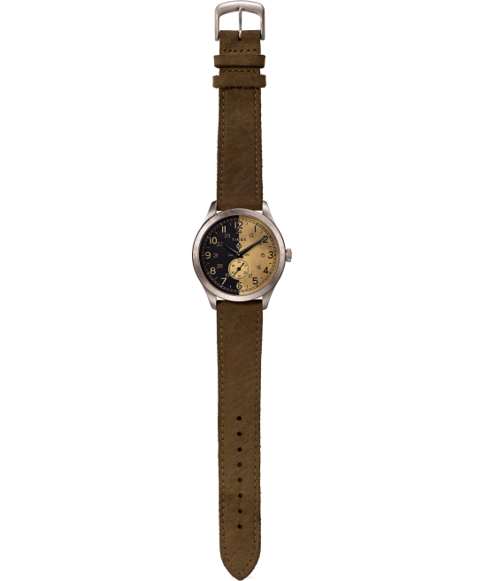 relojes | Timex x reloj hecho a mano con correa de cuero de 41 mm acero inoxidable/marrón hombres Z8X2293
