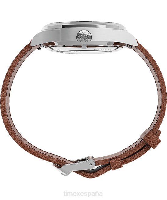 relojes | Timex Reloj Waterbury tradicional automático de 39 mm con correa de cuero. acero inoxidable/bronceado/azul hombres Z8X255