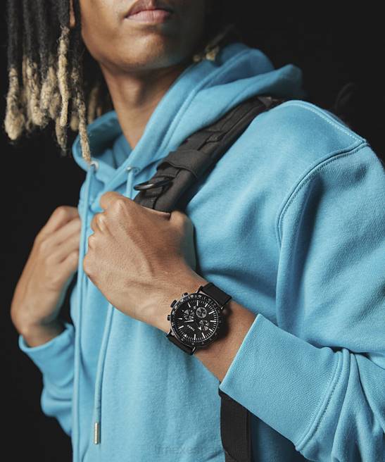 relojes | Timex Reloj con cronógrafo taquimétrico estándar de 43 mm con correa de resina ecológica negro hombres Z8X286