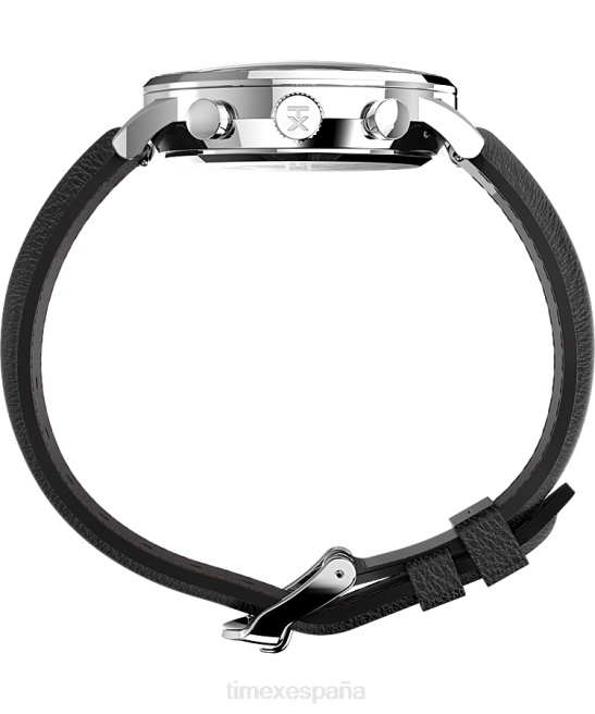relojes | Timex Reloj cronógrafo clásico Waterbury de 40 mm con correa de cuero. acero inoxidable/negro/blanco hombres Z8X2106