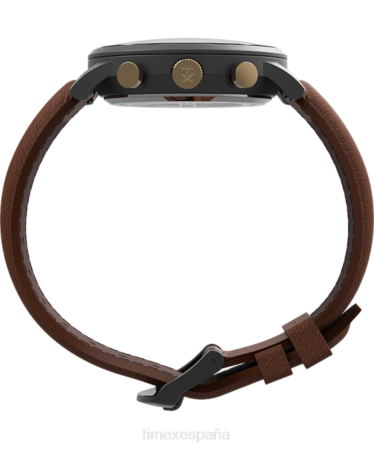 relojes | Timex Reloj cronógrafo clásico Waterbury de 40 mm con correa de cuero. bronce/marrón/azul hombres Z8X292