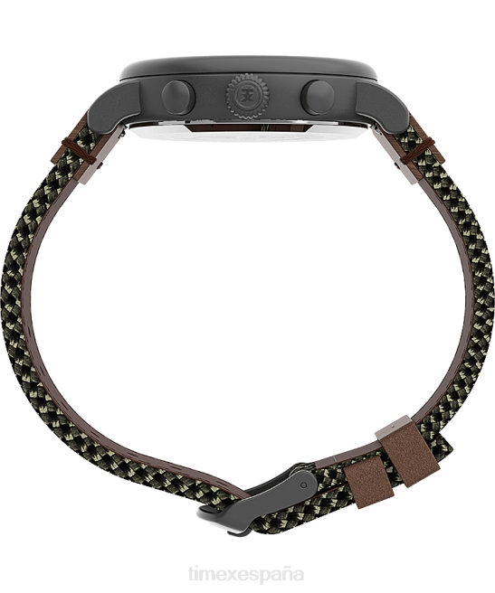 relojes | Timex Reloj cronógrafo estándar de 41 mm con correa de tela y piel. bronce/verde hombres Z8X296