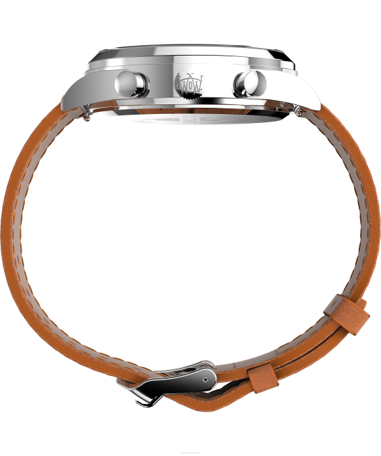 relojes | Timex Reloj cronógrafo tradicional Waterbury de 42 mm con correa de cuero. tostado/negro hombres Z8X282