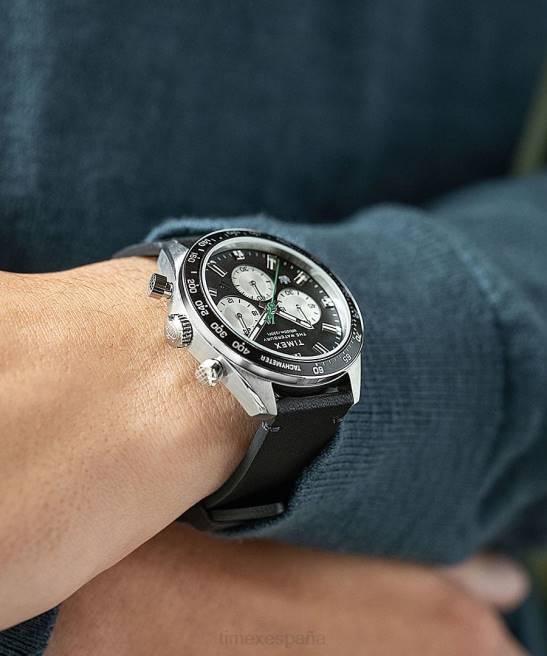 relojes | Timex reloj cronógrafo waterbury de 41 mm con correa de cuero acero inoxidable/negro/azul hombres Z8X291