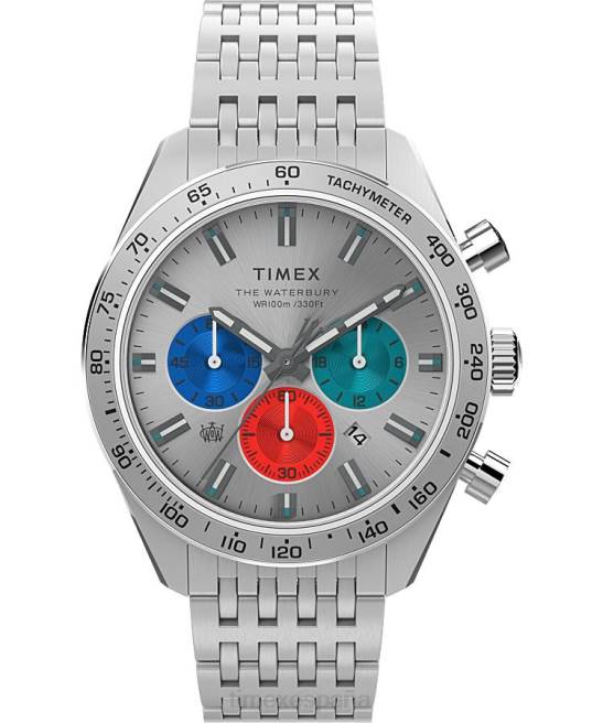 relojes | Timex reloj cronógrafo waterbury de 41 mm con pulsera de acero inoxidable acero inoxidable/tono plateado hombres Z8X289