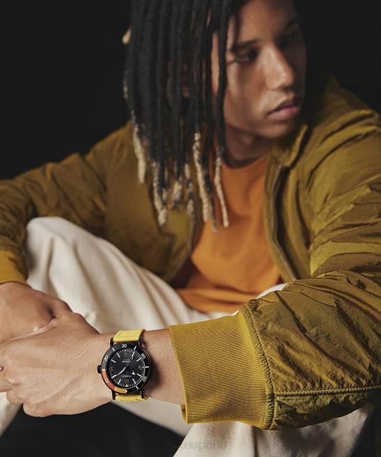 relojes | Timex reloj estándar diver de 43 mm con correa de resina ecológica tono plateado/amarillo/negro/otro hombres Z8X2105