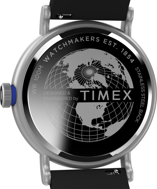 relojes | Timex reloj estándar diver de 43 mm con correa de resina ecológica tono plateado/negro/otro hombres Z8X299