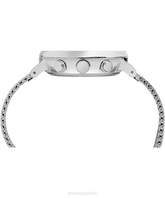 relojes | Timex reloj fairfield cronógrafo de 41 mm con correa de malla tono plateado/blanco hombres Z8X2104