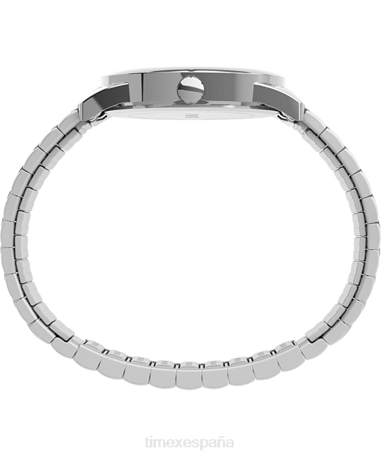 relojes | Timex Reloj Easy Reader de 38 mm con correa de expansión de acero inoxidable y ajuste perfecto tono plateado/blanco hombres Z8X2148