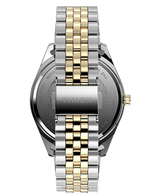 relojes | Timex Reloj Legacy de 41 mm con pulsera de acero inoxidable. bicolor/azul/dorado hombres Z8X2161