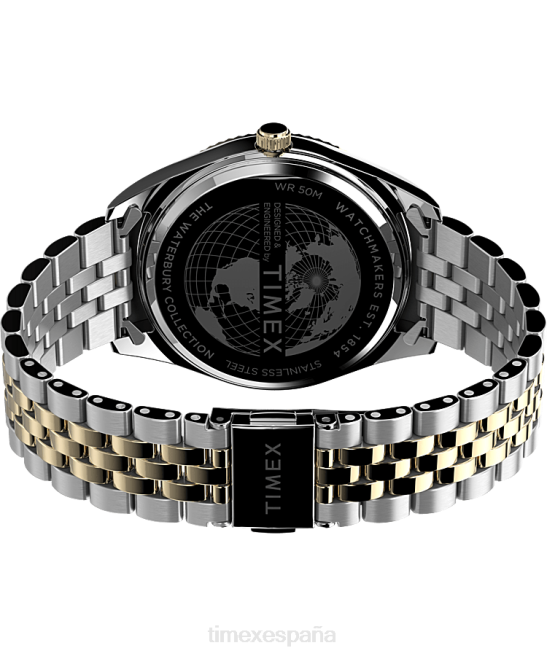 relojes | Timex Reloj Legacy de 41 mm con pulsera de acero inoxidable. bicolor/azul/dorado hombres Z8X2161