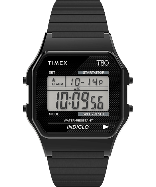 relojes | Timex Reloj con banda de expansión de acero inoxidable T80 de 34 mm. negro hombres Z8X2171