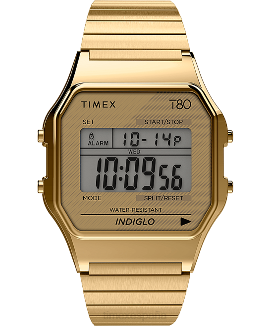 relojes | Timex Reloj con banda de expansión de acero inoxidable T80 de 34 mm. tono dorado hombres Z8X2167