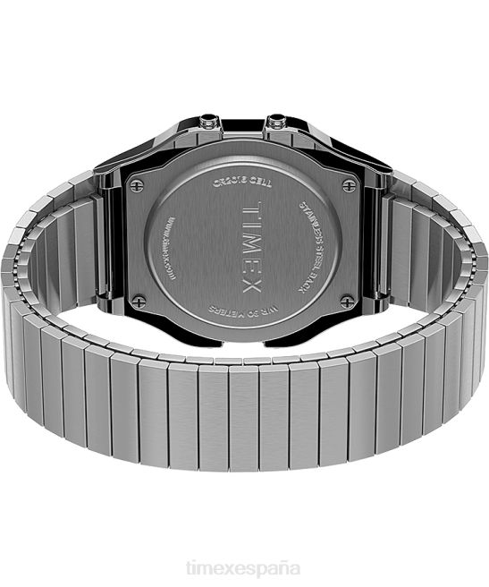 relojes | Timex Reloj con banda de expansión de acero inoxidable T80 de 34 mm. tono plateado hombres Z8X2166