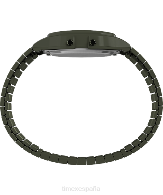 relojes | Timex Reloj con correa de expansión de acero inoxidable T80 de 34 mm con ajuste perfecto acero inoxidable/verde hombres Z8X2169
