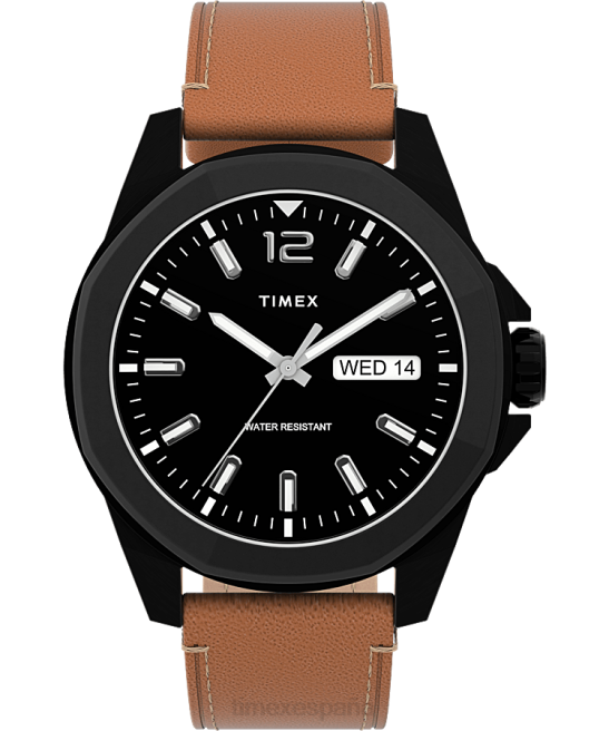 relojes | Timex reloj essex avenue de 44 mm con correa de cuero negro/bronceado hombres Z8X2149