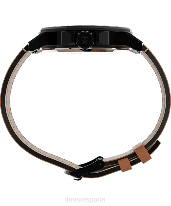 relojes | Timex reloj essex avenue de 44 mm con correa de cuero negro/bronceado hombres Z8X2149