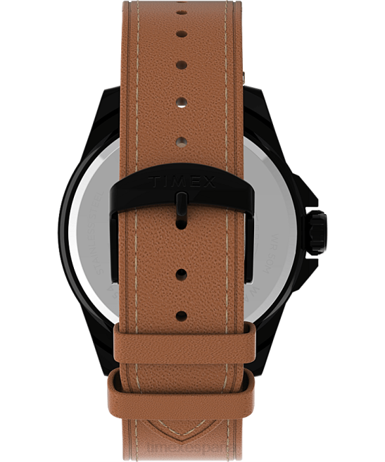 relojes | Timex reloj essex avenue de 44 mm con correa de cuero negro/bronceado hombres Z8X2149