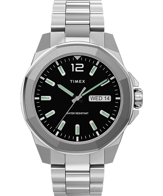 relojes | Timex reloj essex avenue de 44 mm con pulsera de acero inoxidable tono plateado/acero inoxidable/negro hombres Z8X2165