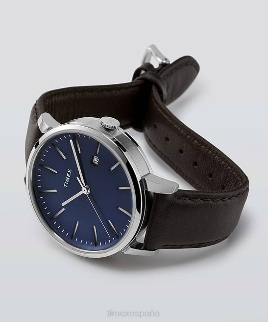 relojes | Timex reloj midtown de 38 mm con pulsera de acero inoxidable acero inoxidable/marrón/azul hombres Z8X2145